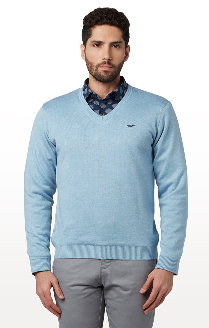 Park Avenue | Light Blue Solid Sweater