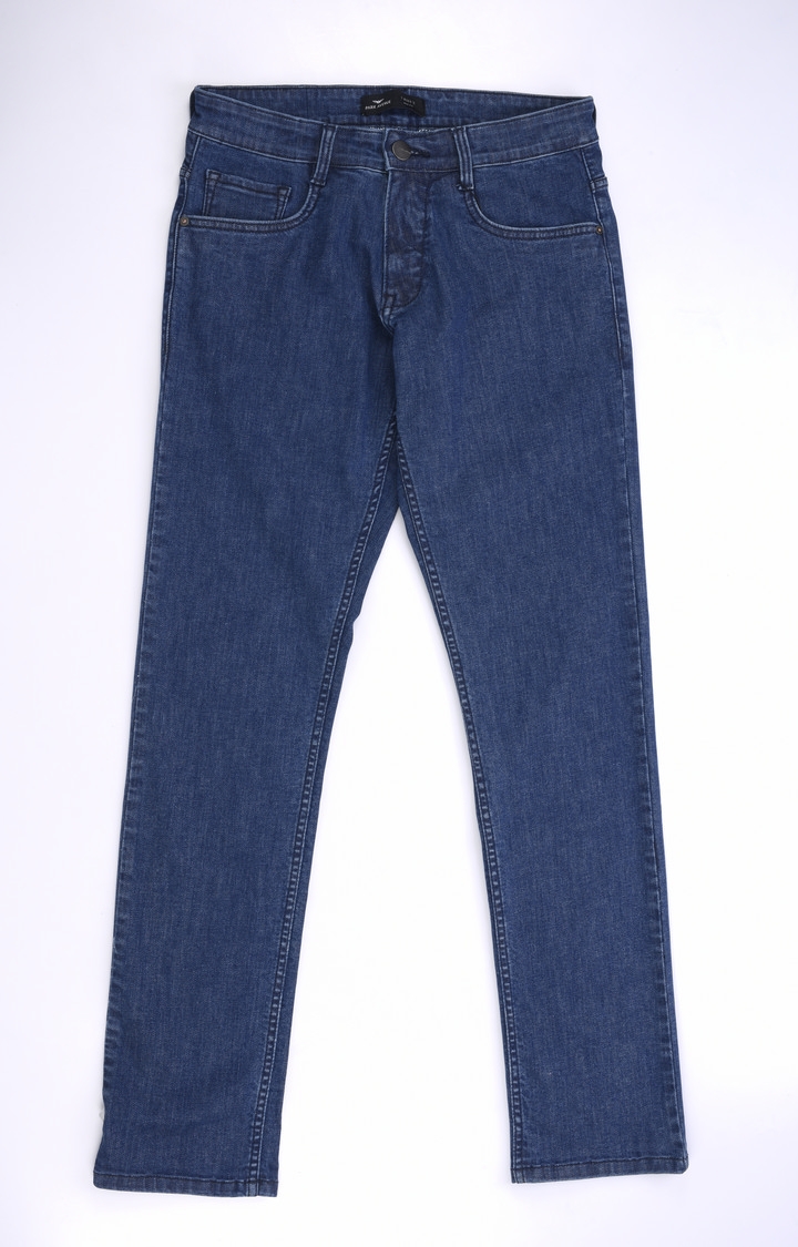 Park Avenue | Blue Solid Straight Jeans