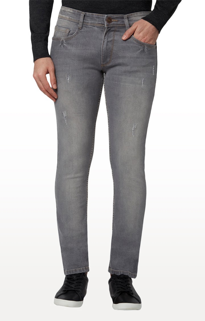 Park Avenue | Grey Ripped Tapered Jeans