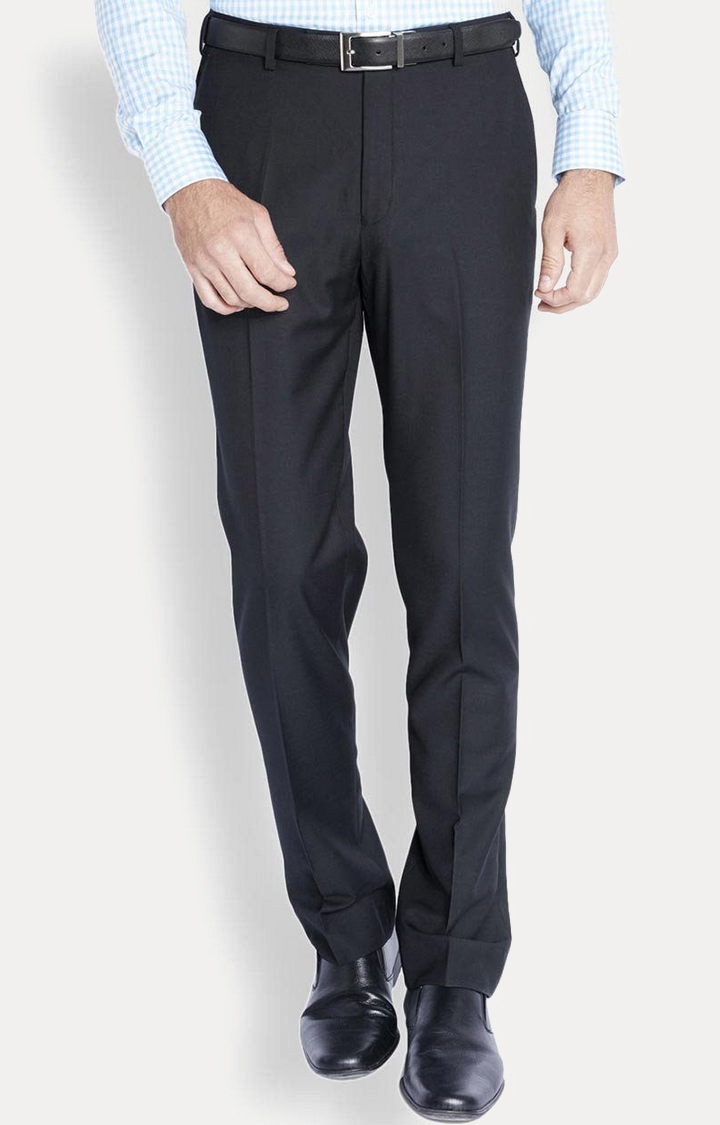 Park Avenue | Black Flat Front Formal Trousers