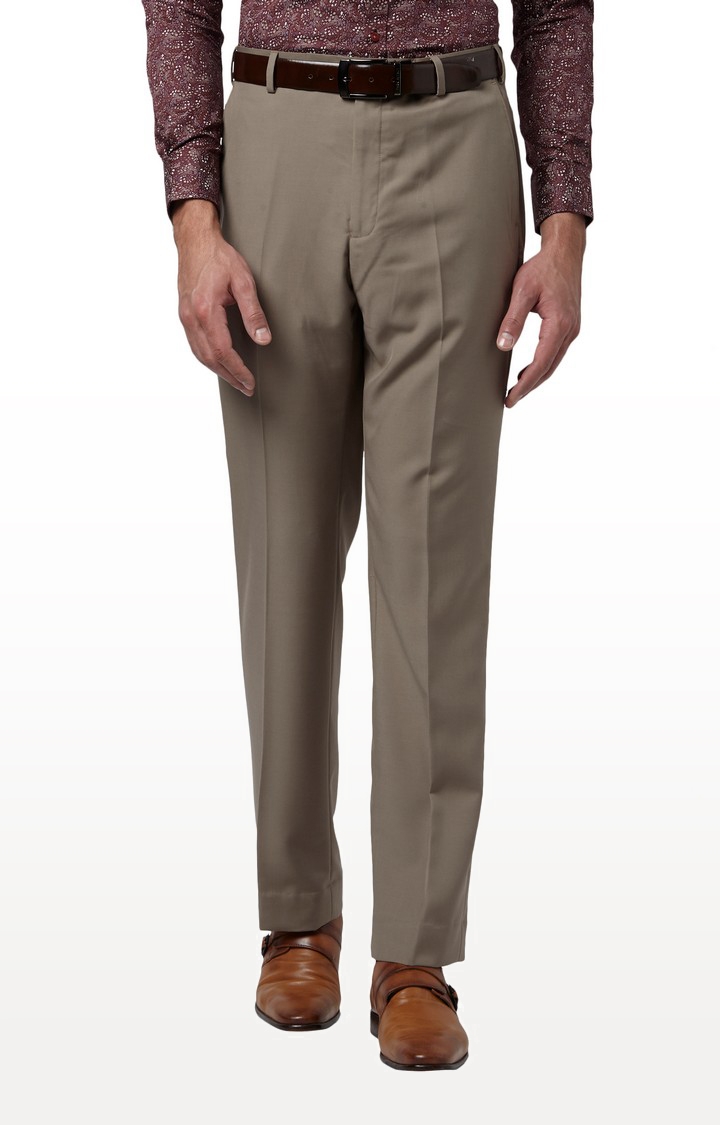 Park Avenue | Medium Brown Flat Front Formal Trousers