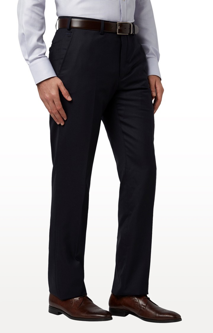 Dark Blue Tapered Formal Trousers