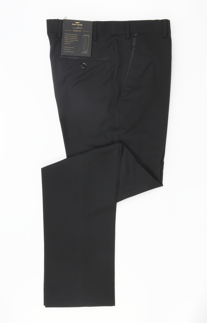 Park Avenue | Brown Solid Flat Front Formal Trousers