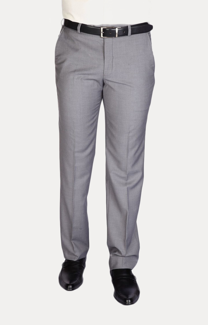 Park Avenue | Grey Straight Formal Trousers