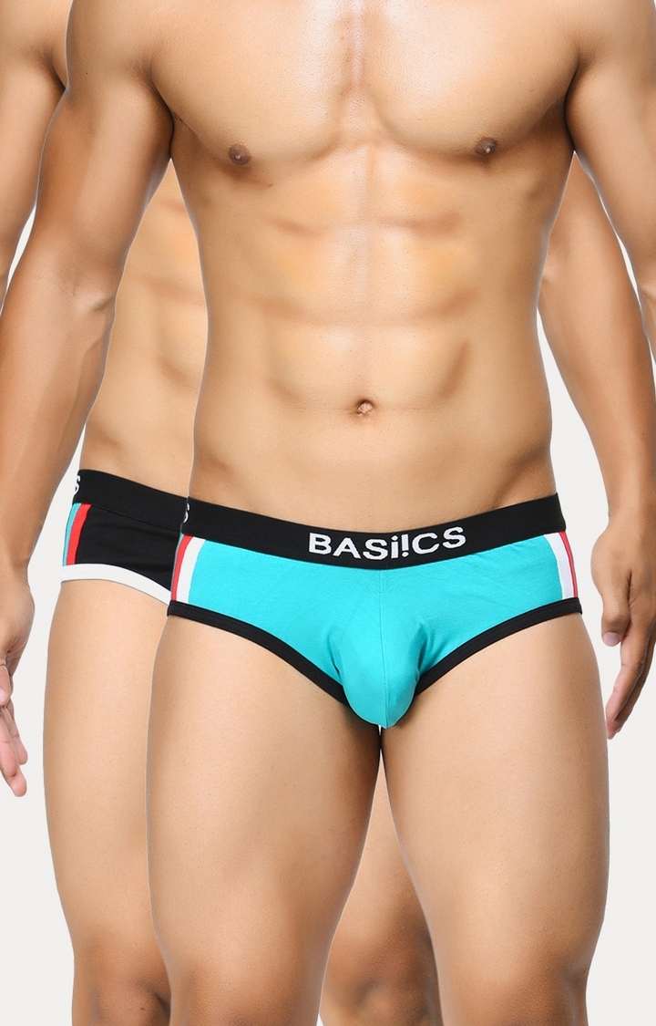 La Intimo | Black and Teal Briefs - Pack of 2