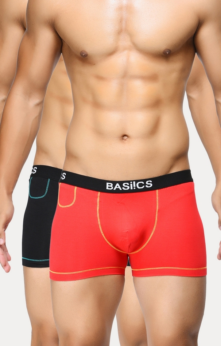 La Intimo | Black and Red Trunks - Pack of 2