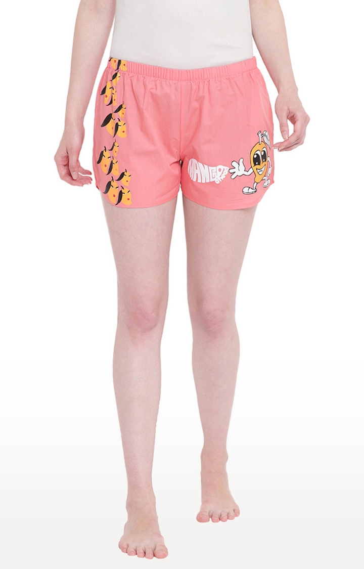 La Intimo | Pink Printed Sleepwear Shorts
