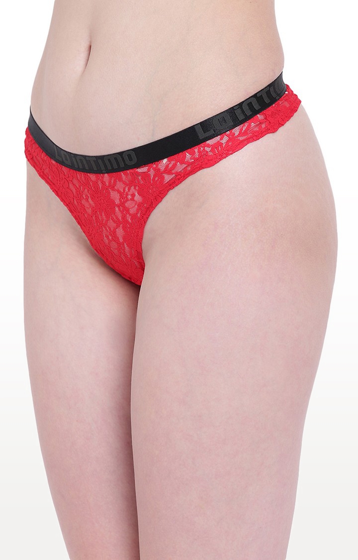 La Intimo | Red Lacy Affair Thong Panty