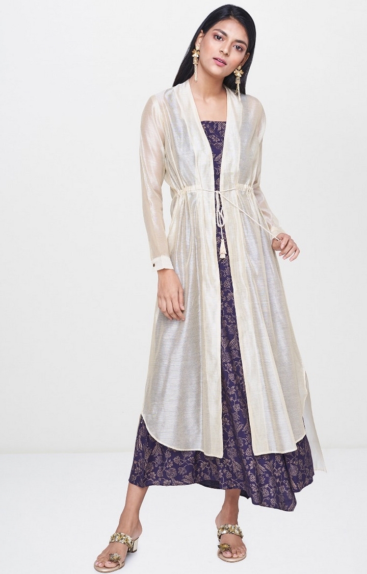 Global Desi | Purple Printed Maxi Dress