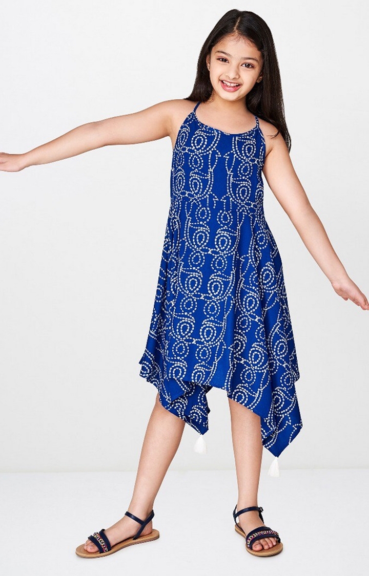 GLOBAL DESI | Blue Printed Dress