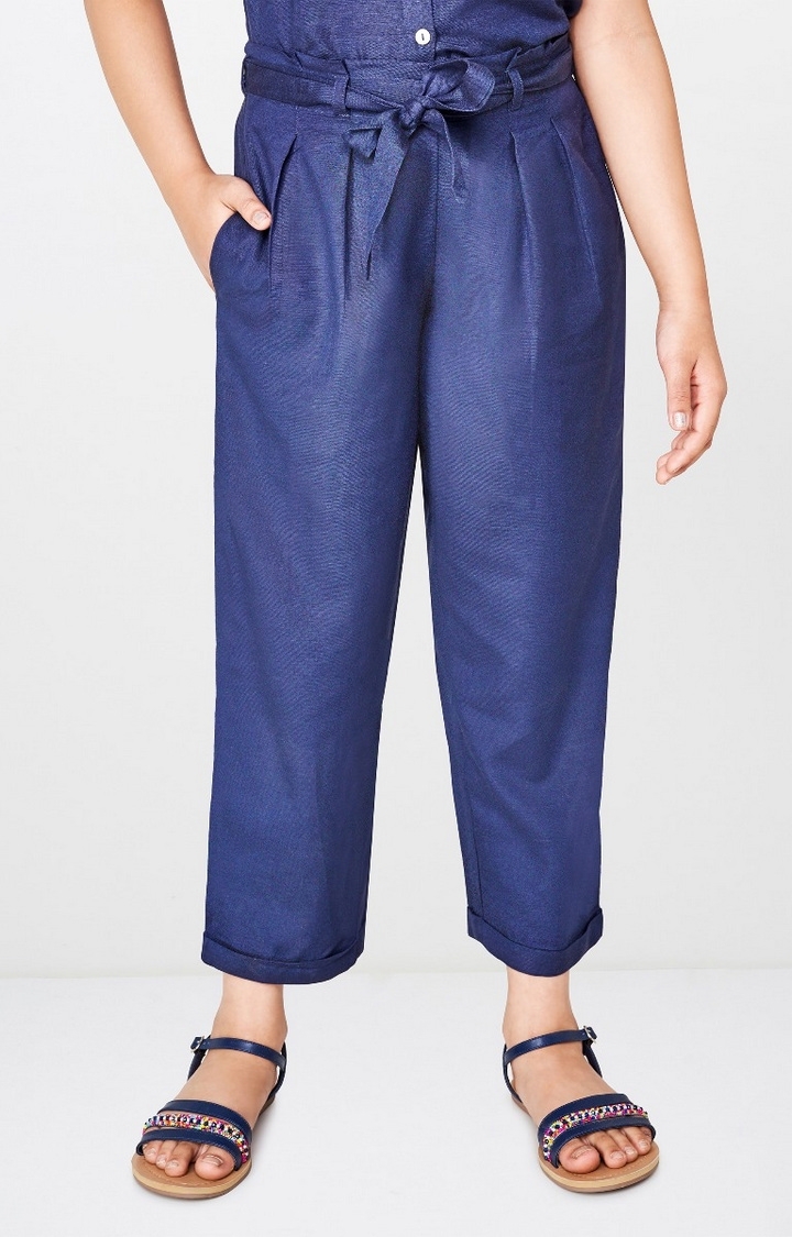 Navy Solid Trousers