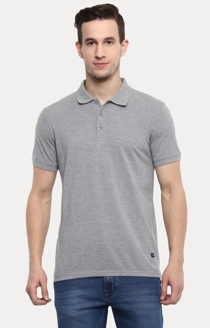 RED CHIEF | Grey Solid Polo T-Shirt