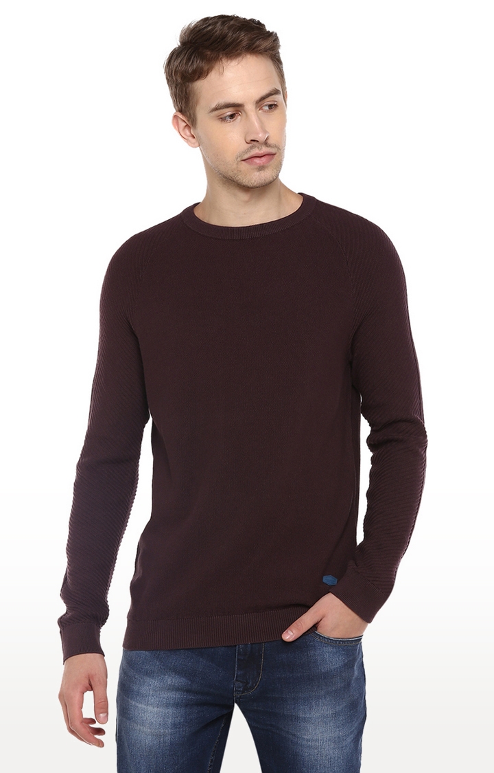Wine Solid Sweater