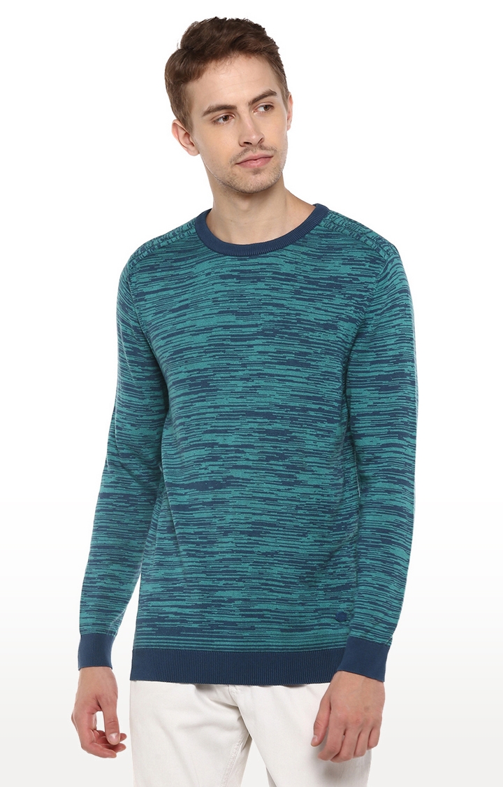 Blue Printed Sweater