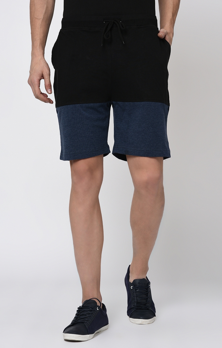 RIGO | Black and Blue Colourblock Shorts