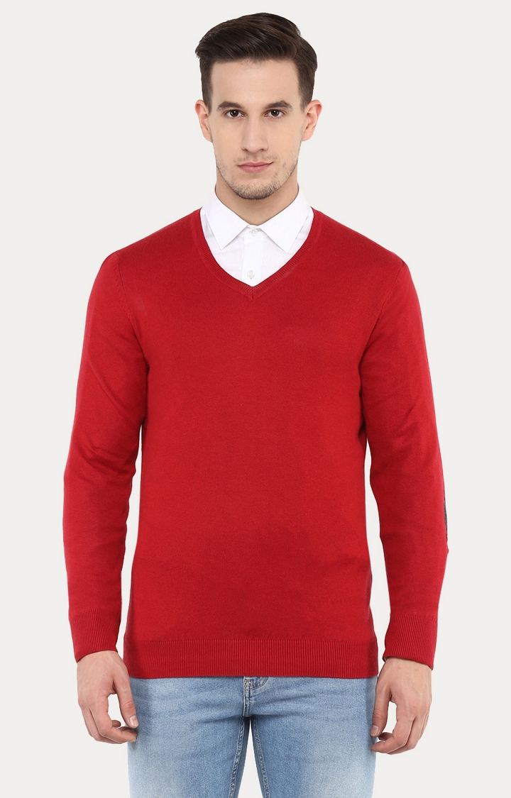 celio | Fever Red Solid Sweater