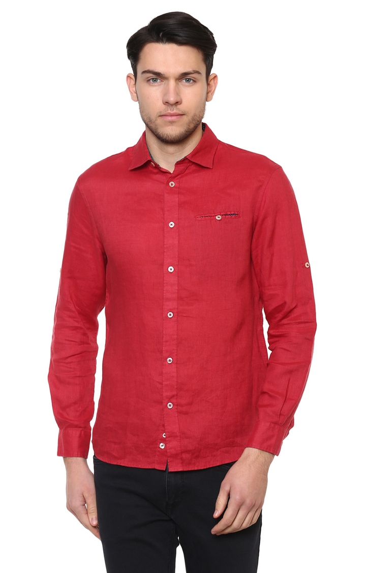 celio | Red Solid Casual Shirt