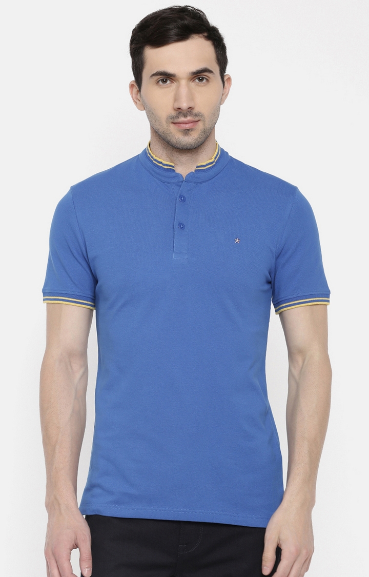 celio | Khaki Solid Regular Fit Polo T-Shirt