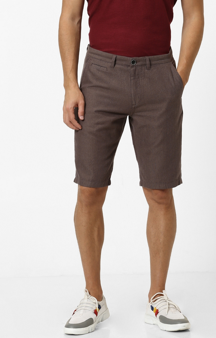 celio | Coffee Brown Solid Shorts