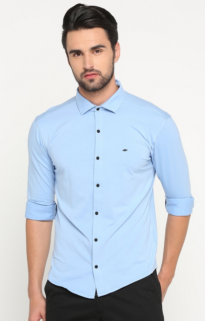 Showoff | Blue Solid Casual Shirt