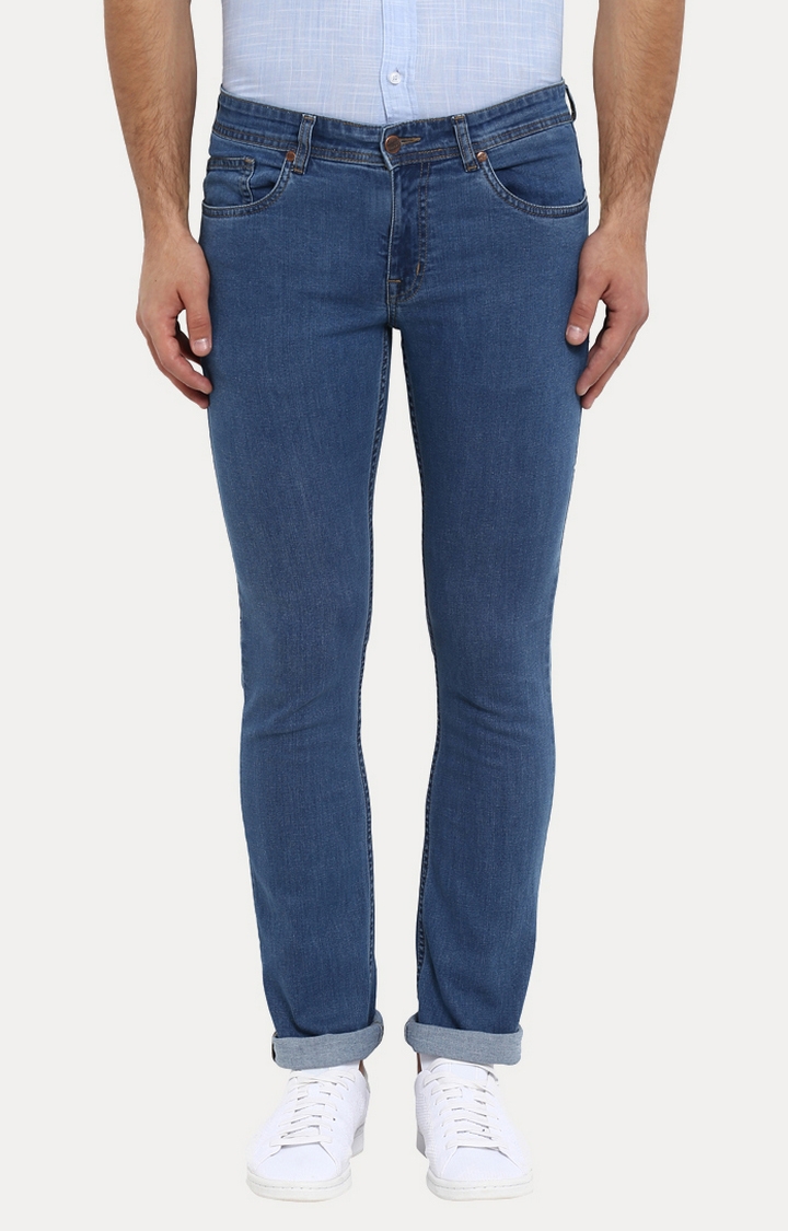 ColorPlus | Blue Solid Tapered Jeans