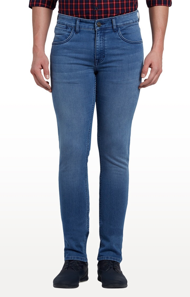 ColorPlus | Light blue Solid Straight Jeans