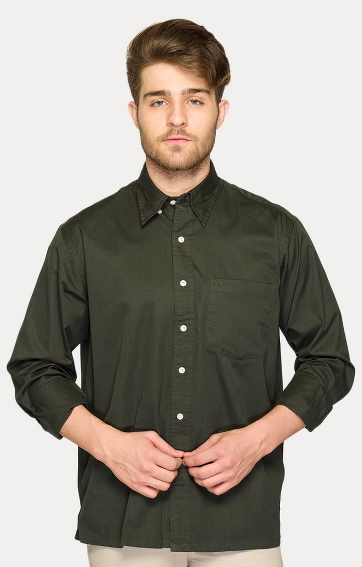 ColorPlus | Green Solid Casual Shirt