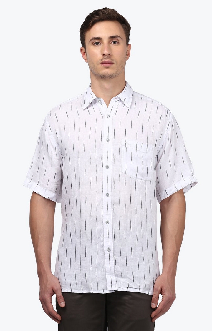 ColorPlus | White Printed Casual Shirt