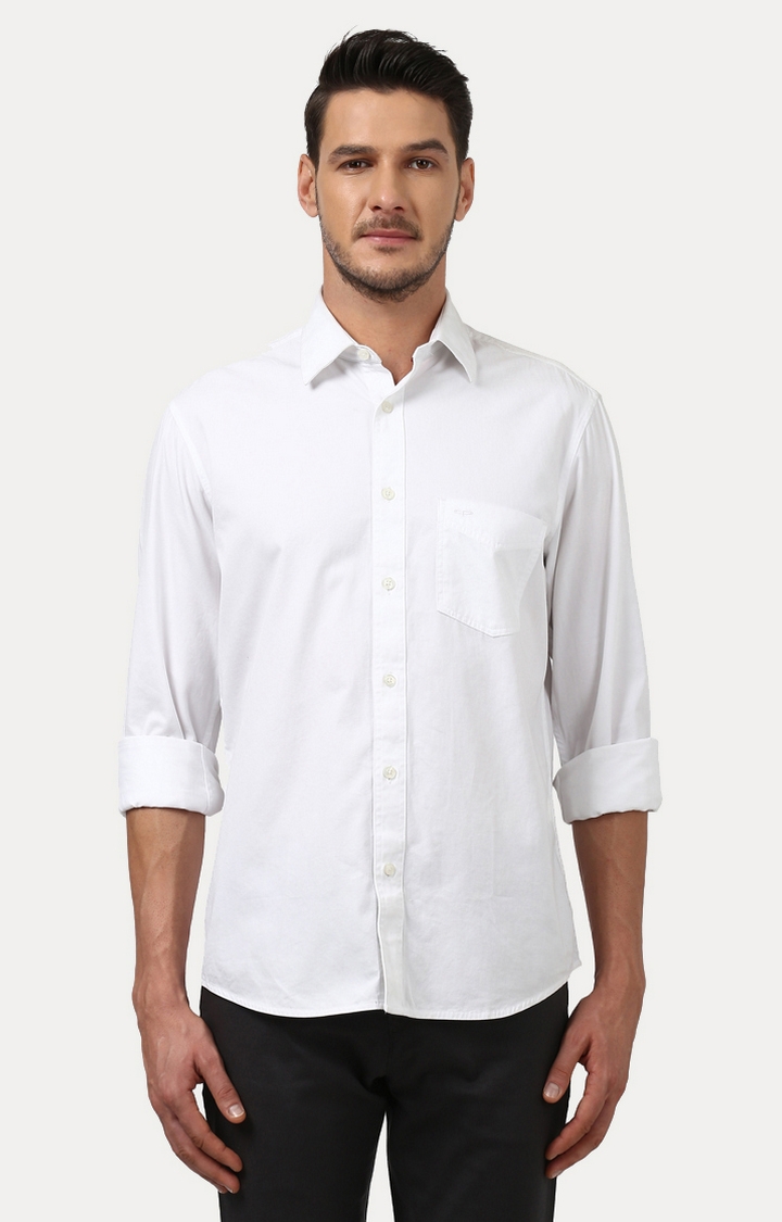 ColorPlus | White Solid Casual Shirt