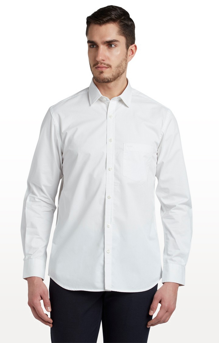 ColorPlus | White Solid Formal Shirt