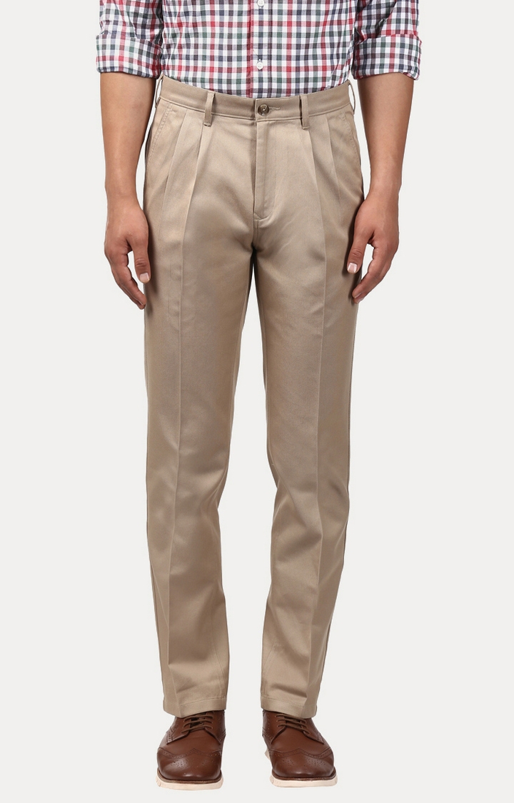ColorPlus | Fawn Solid Straight Chinos