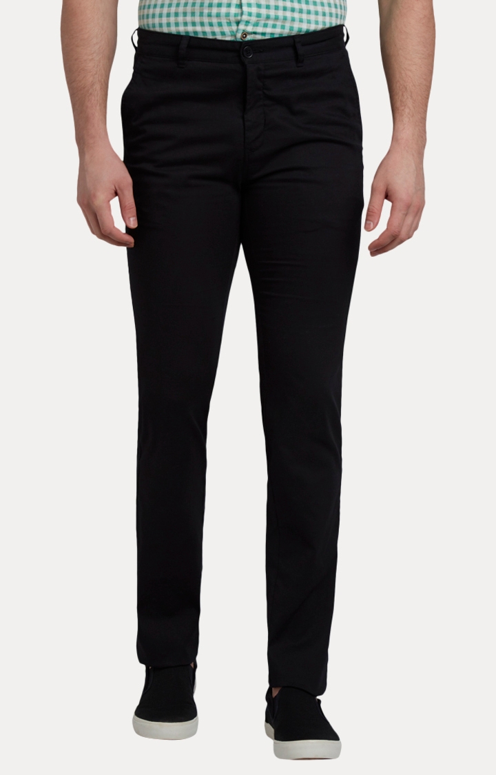 ColorPlus | Black Flat Front Formal Trousers
