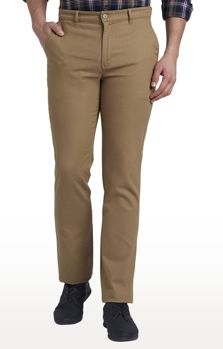 ColorPlus | Medium Khaki Flat Front Formal Trousers