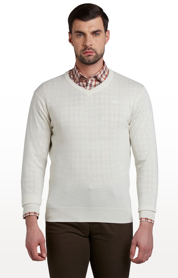 ColorPlus | White Solid Sweater