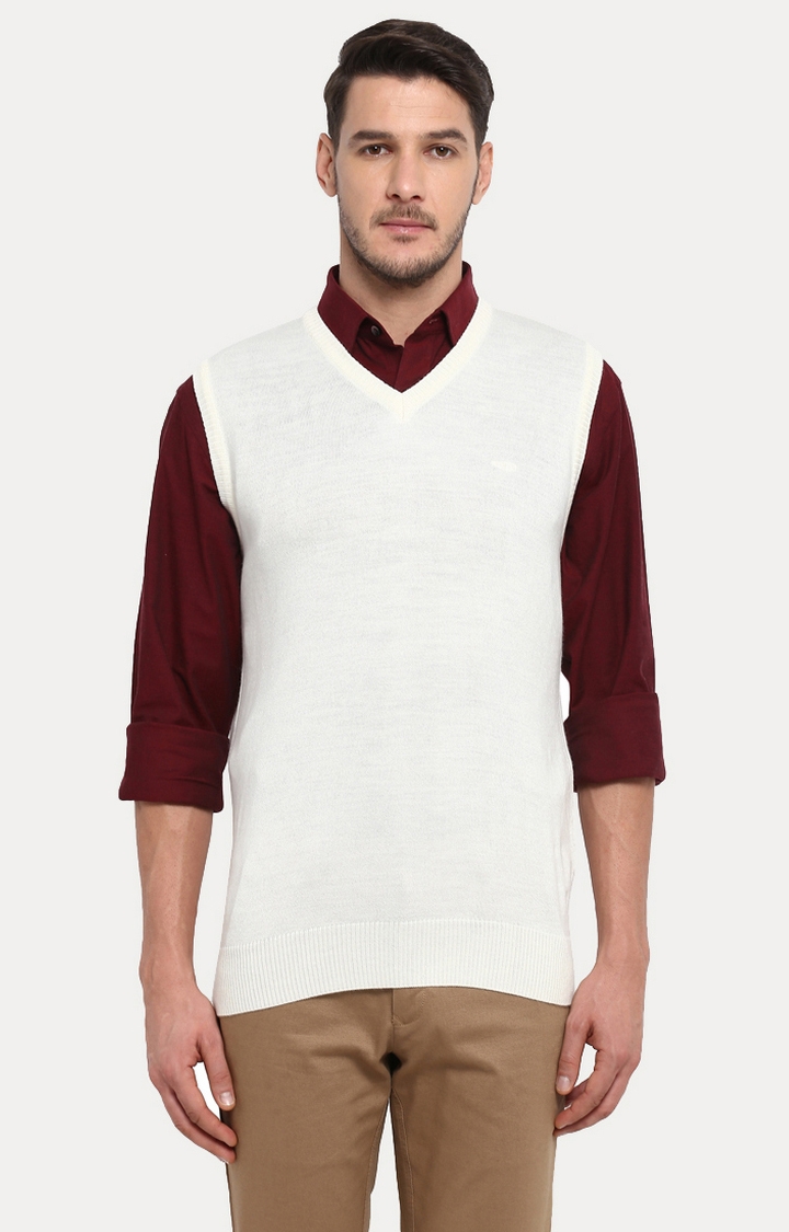 ColorPlus | White Solid Sweater