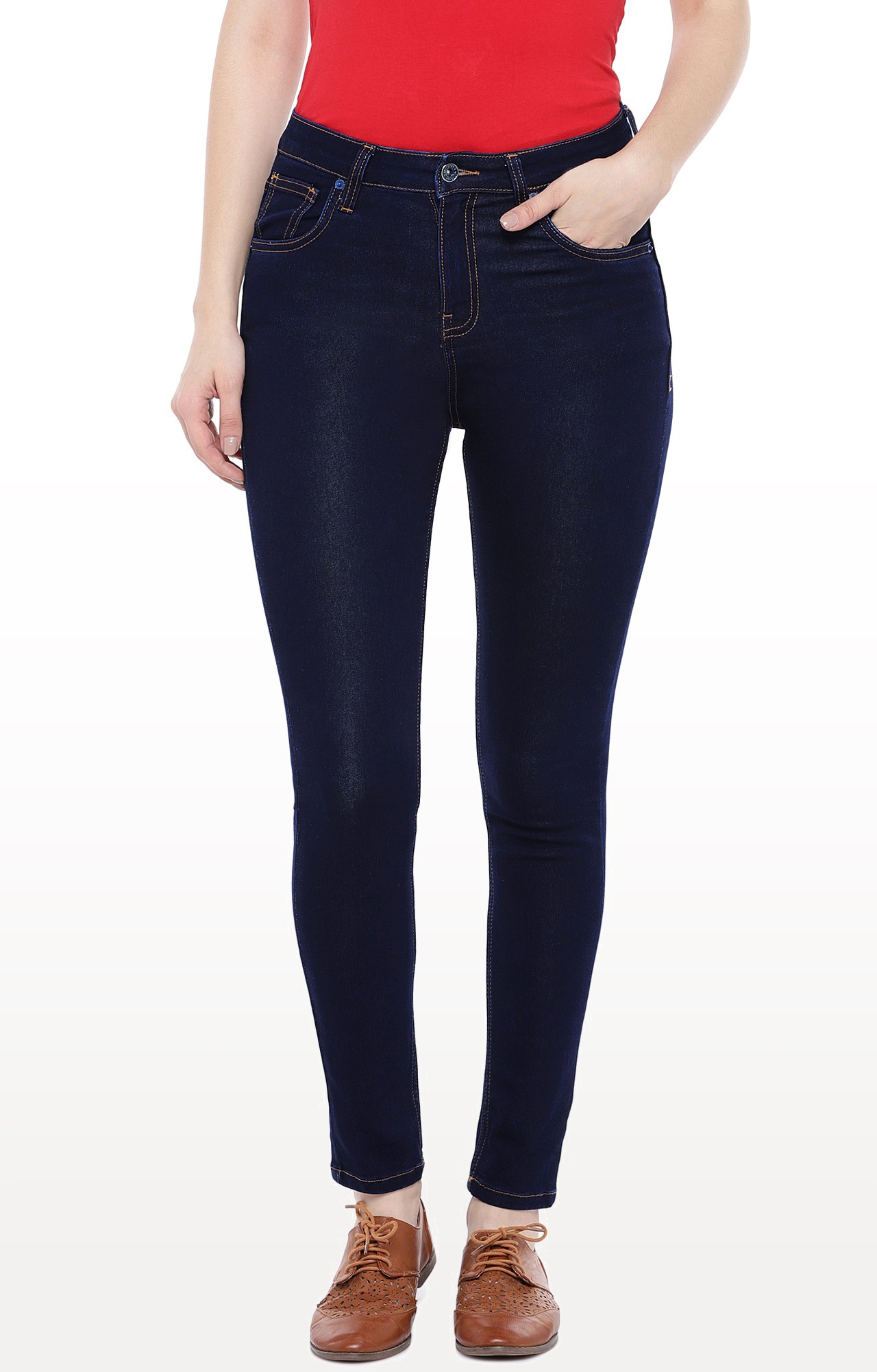 globus | Blue Solid Tapered Jeans