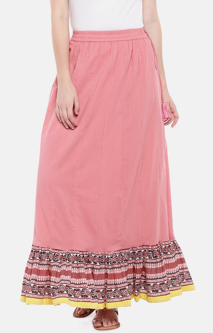 globus | Pink Printed Flared Skirt
