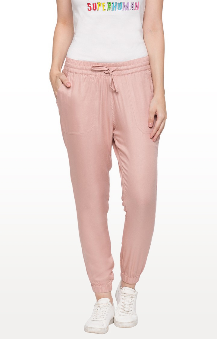 globus | Pink Solid Casual Joggers