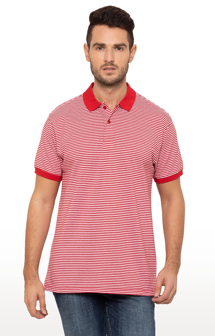 globus | Red Striped Polo T-Shirt