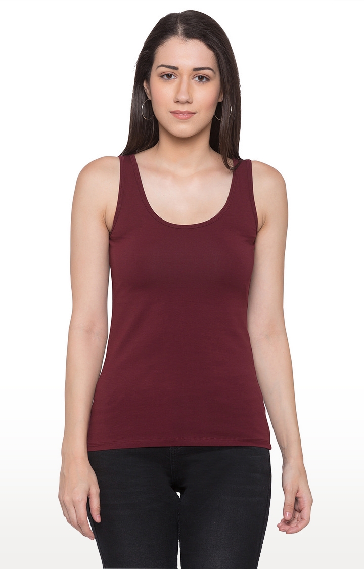 globus | Red Solid Tank Top
