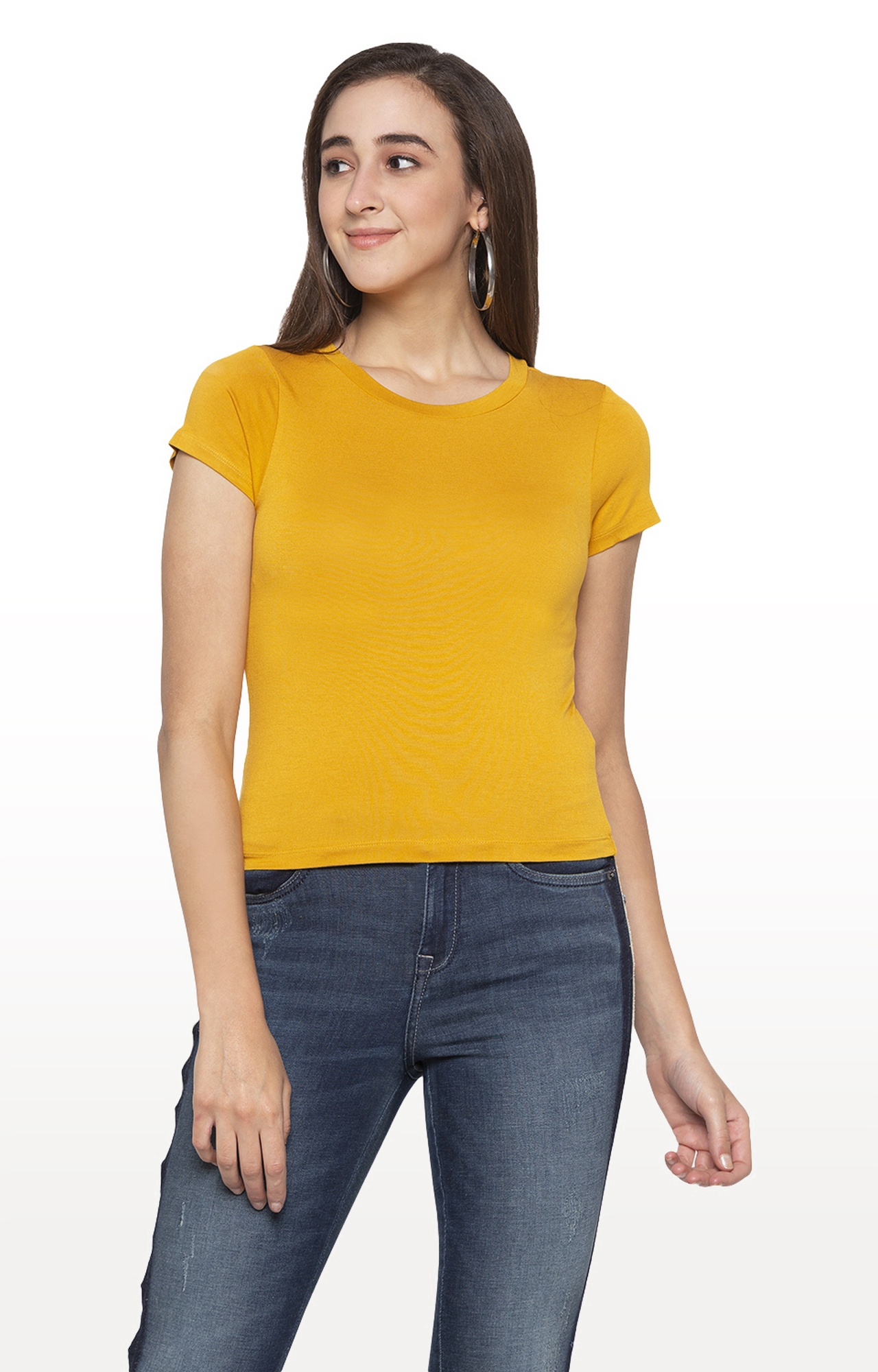 globus | Yellow Solid T-Shirt