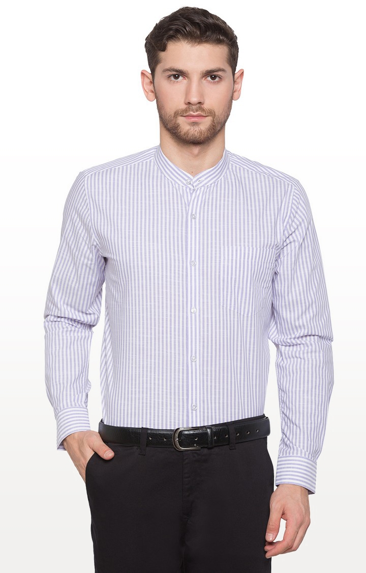 globus | Purple Striped Formal Shirt
