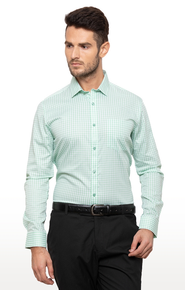 globus | Green Checked Formal Shirt