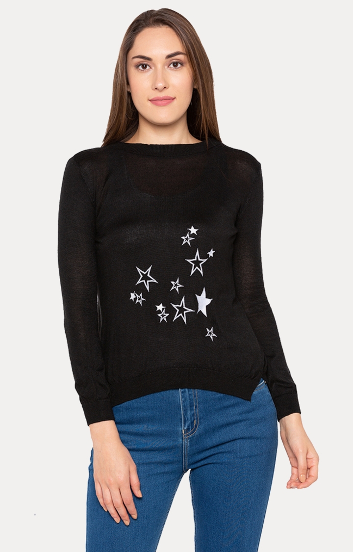 globus | Black Printed Sweater