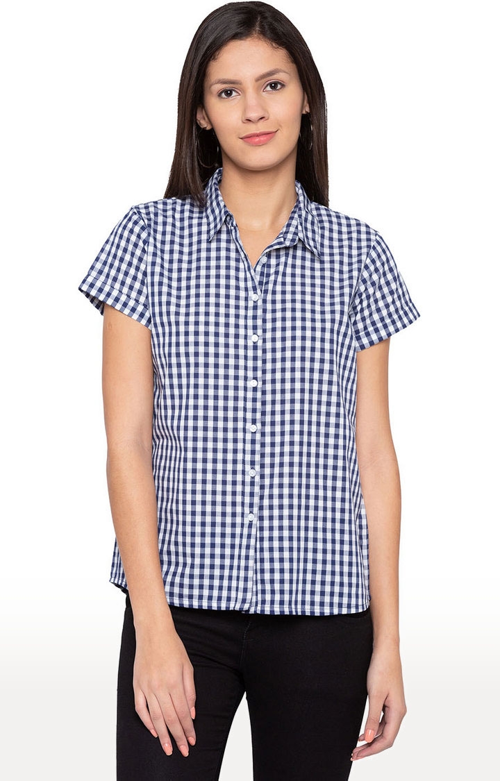 globus | Blue Gingham Checked Casual Shirt