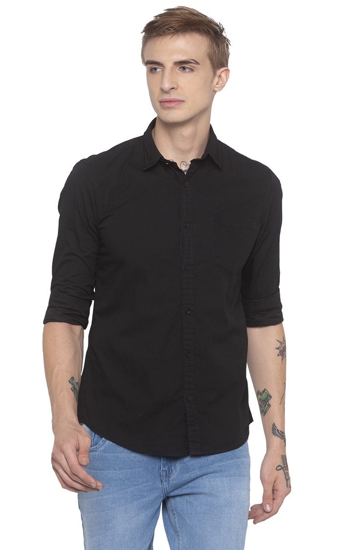globus | Black Solid Casual Shirt