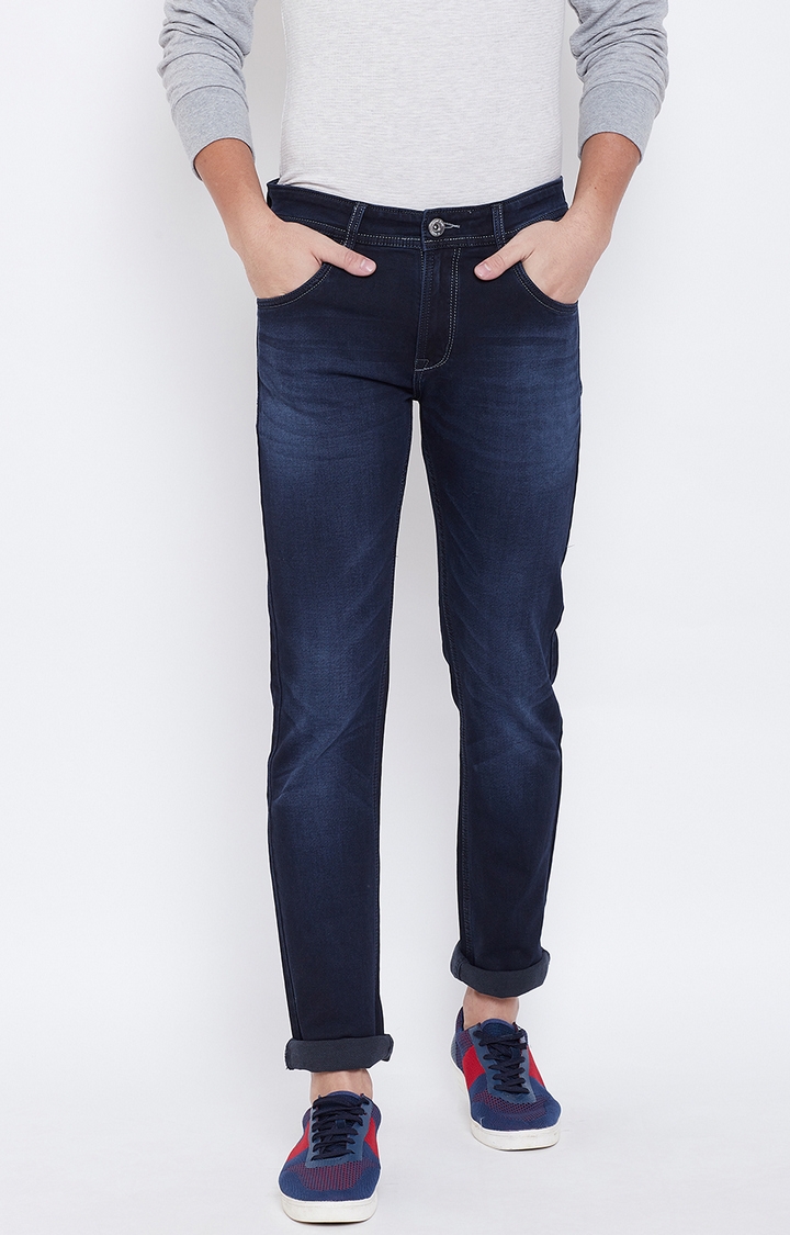 OCTAVE | Blue Solid Tapered Jeans