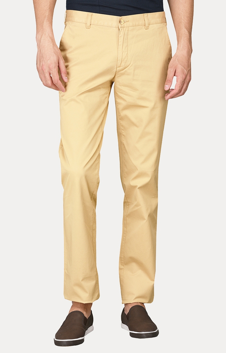 Light Khaki Slim Fit Casual Trouser | Greenfibre