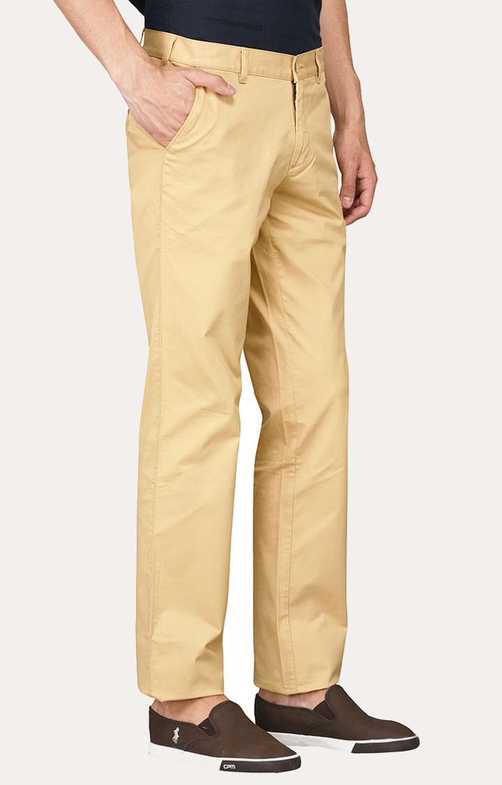 Light Khaki Slim Fit Casual Trouser | Greenfibre