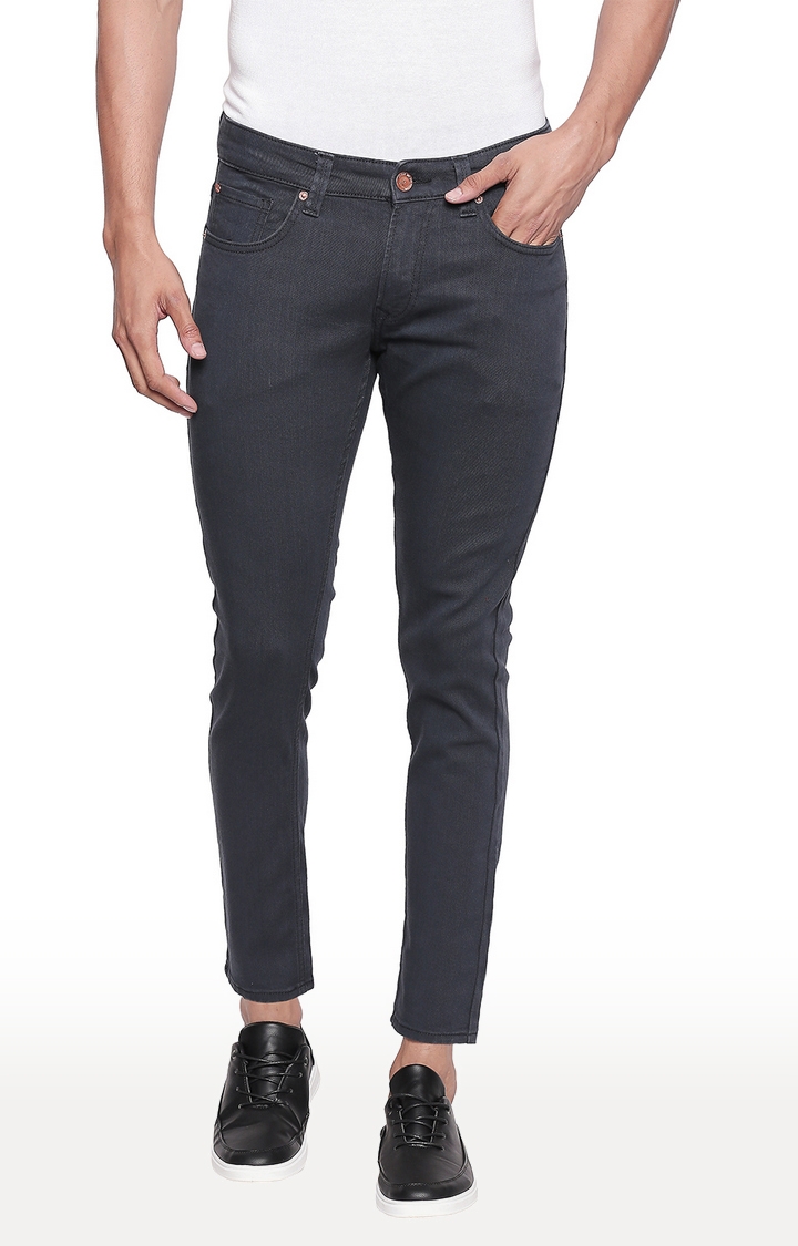 Spykar | Spykar Dark Grey Solid Tapered Fit Jeans